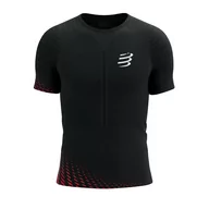 Koszulki sportowe męskie - COMPRESSPORT Koszulka biegowa RACING SS T-SHIRT black/high risk red - miniaturka - grafika 1