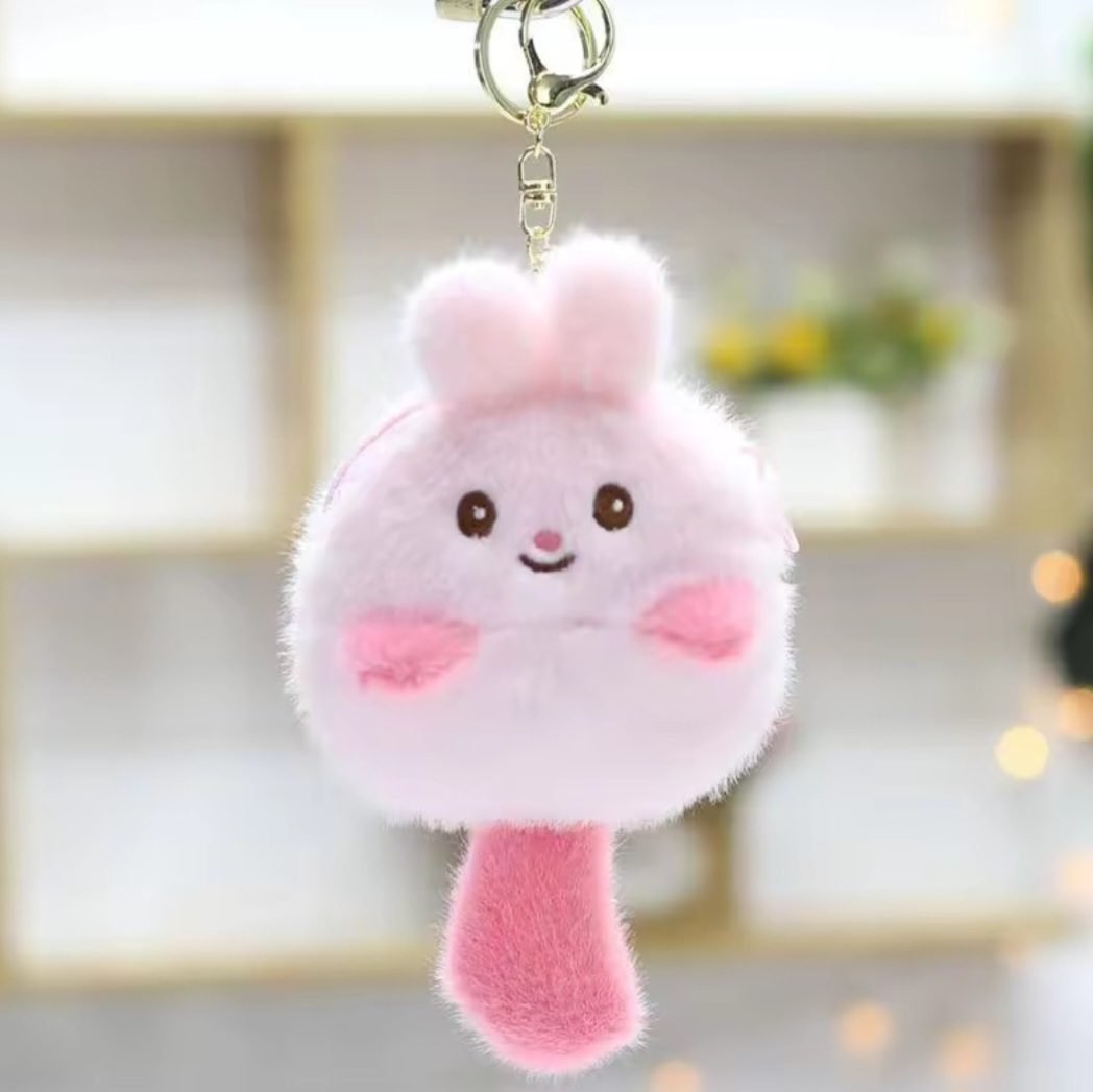 Portfel pluszowy na breloczku zwierzątko KRÓLICZEK