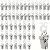 Inne - Zestaw 50 klipsów do zasłon w klasycznym stylu ze stali nierdzewnej z kulkami i ząbkowanym zaczepem dla pewnego chwytu - miniaturka - grafika 1