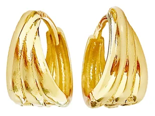 Delikatne złote kolczyki 585 szerokie małe kółeczka ze zdobiona powierzchnią - Kolczyki - miniaturka - grafika 1