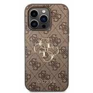 Etui i futerały do telefonów - Guess GUHCP15X4GMGBR iPhone 15 Pro Max 6.7" brązowy/brown hardcase 4G Big Metal Logo - miniaturka - grafika 1
