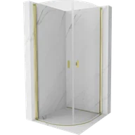 Kabiny prysznicowe - Mexen Mist kabina prysznicowa półokrągła uchylna 80 x 80 cm, transparent, złota - 8A31-080-080-50-00 - miniaturka - grafika 1