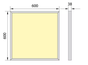 Panel LED 600 natynkowy 4500lm 50W b.neutralna 4000K 600x600x38mm obudowa biała klosz mleczny XELENT 60 IP40 BRILUM ELGO - Oprawy, klosze i abażury - miniaturka - grafika 2