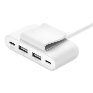 Ładowarka 4-portowa 2x USB-C 2xA do 30W Biała - Ładowarki do telefonów - miniaturka - grafika 1