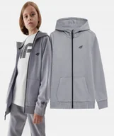 Bluzy dla chłopców - 4F BLUZA CHŁOPIĘCA DRESOWA SPORTOWA Z KAPTUREM ROZPINANA - miniaturka - grafika 1