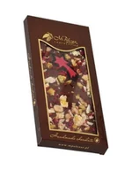 Czekolada - Mleczna czekolada świąteczna M.Pelczar Chocolatier z orzechami laskowymi, pomarańczami i malinami 85g - miniaturka - grafika 1