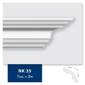 Sztukateria - Listwa sufitowa z polistyrenu NK 35, 2 sztuki 200 x 3,2 x 3,2 cm biały DMS - miniaturka - grafika 1