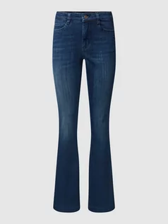 Spodnie damskie - Jeansy z poszerzaną nogawką z detalem z logo model ‘DREAM’ - grafika 1