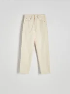 Spodnie damskie - Reserved - Jeansy mom fit slim - beżowy - miniaturka - grafika 1