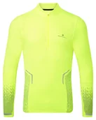 Bluzy sportowe męskie - RONHILL Bluza biegowa męska TECH REFLECT 1/2 ZIP fluo yellow/reflect - miniaturka - grafika 1