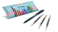 Długopisy - Pentel Energel X BL107, Wałek żelowy Chowany Średnia końcówka 0,7 mm, czarny, opakowanie 1 długopis + 3 wkłady LR7 - miniaturka - grafika 1