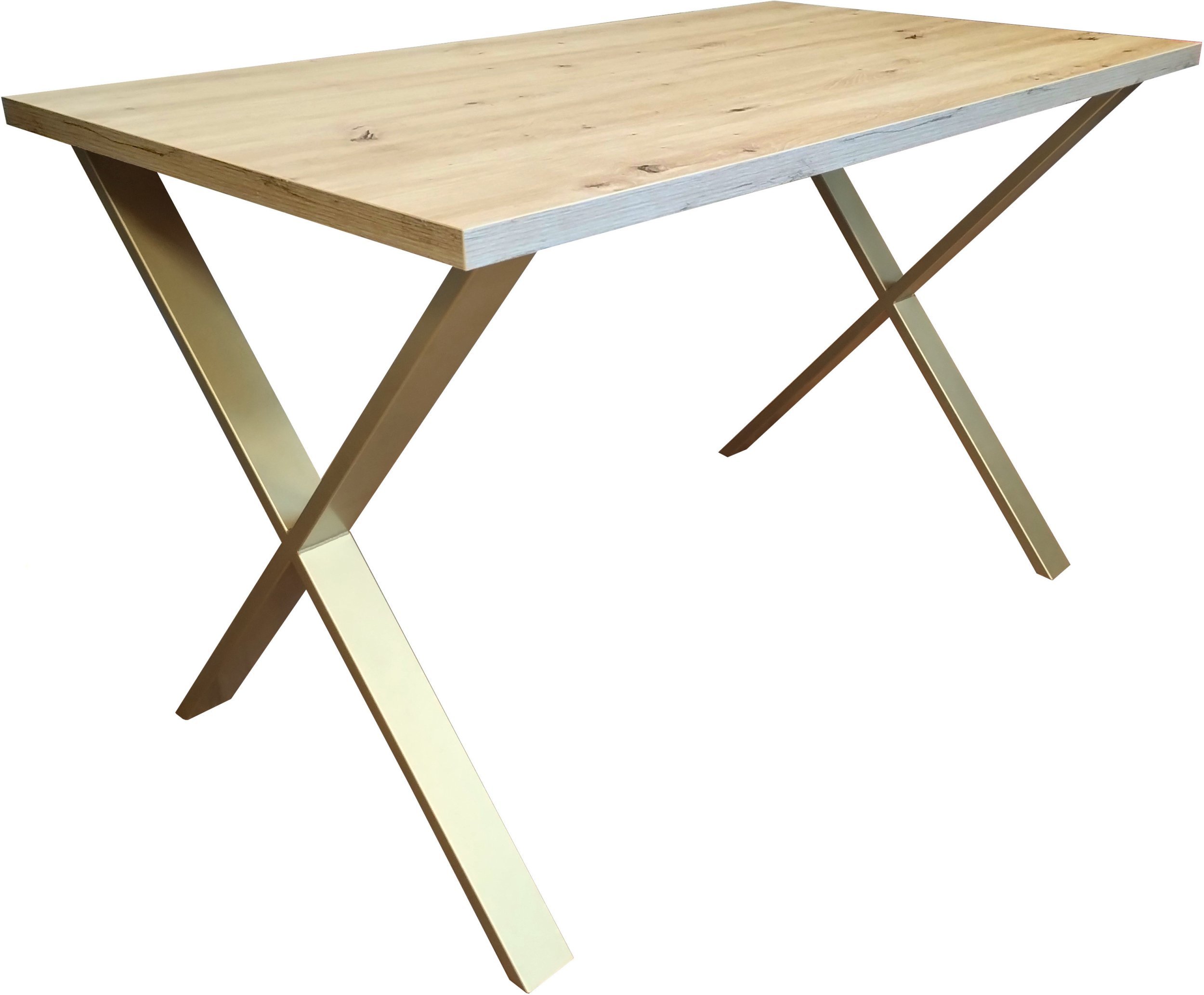 Stół do salonu kuchni 70x120x28 LOFT X złoty Dąb Craft