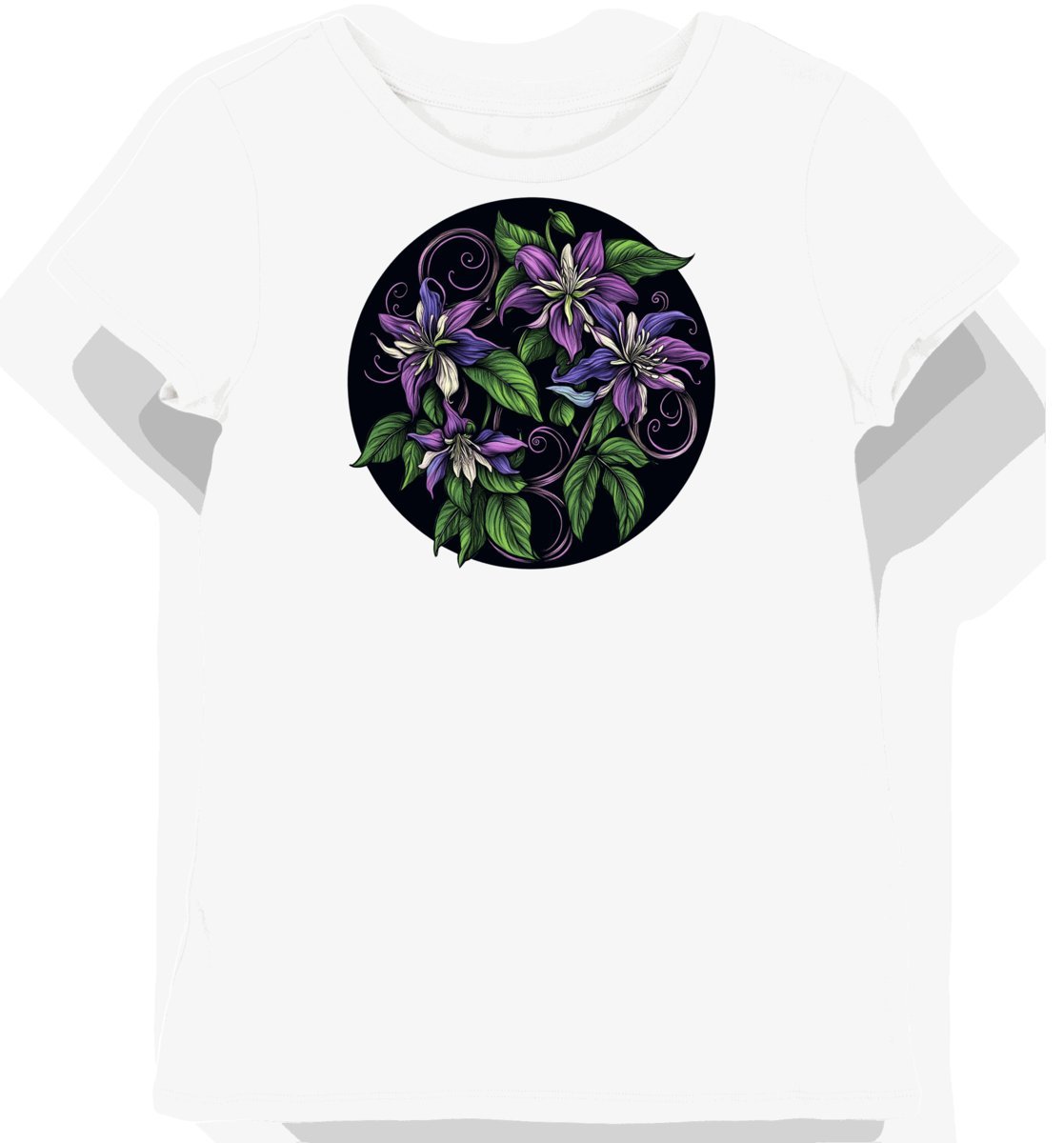 Koszulka damska biała z motywem tajemniczego kwiatowego pnącza XS