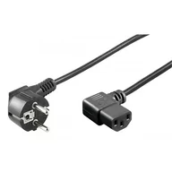 Kable komputerowe i do monitorów - Kabel Zasilający IEC320SCHUKO Na C13 10A 2M Kątowy - miniaturka - grafika 1