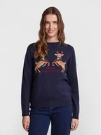 Swetry damskie - Pieces Sweter 17121018 Granatowy Regular Fit - miniaturka - grafika 1