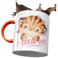 Kubki - Kubek Pomarańczowy z Tygryskiem Słodki na Prezent z Nadrukiem ze Zdjęciem + Opakowanie na prezent (wzór 04) - miniaturka - grafika 1