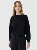 Bluzy damskie - 4F Bluza dresowa nierozpinana z modalem damska - czarna L - miniaturka - grafika 1