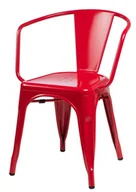 Fotele i krzesła biurowe - D2.Design Krzesło Paris Arms czerwone inspirowane Tolix 41349 - miniaturka - grafika 1