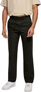 Spodenki męskie - Urban Classics Straight Slit Trouser, męskie spodnie materiałowe luźny styl dresowy, dostępne w dwóch kolorach, rozmiarach S-5XL, czarny, M - grafika 1