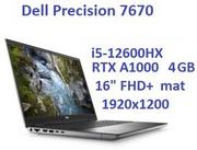 Elektronika OUTLET - Stacja Graficzno-Robocza DELL PRECISION 7670 i5-12600HX 64GB 512SSD 16" FHD+ 1920x1200 NVIDIA RTX A1000 4GB WiFi BT W11p gw12mc - miniaturka - grafika 1