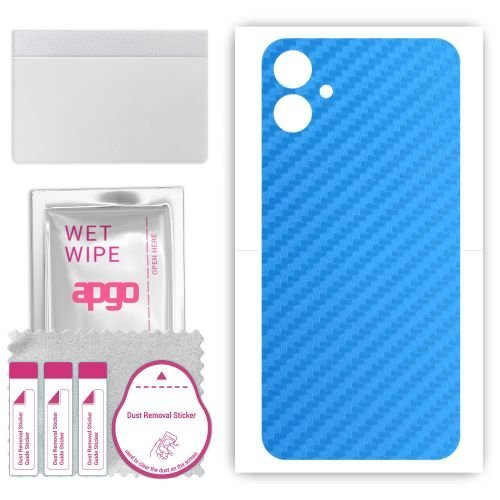 folia naklejka skórka strukturalna na TYŁ do Samsung Galaxy A05 - Carbon Niebieski - apgo SKINS