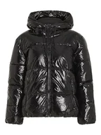 Kurtki damskie - Vila Damska kurtka pikowana Vibuda L/S z kapturem, czarny, 38 - miniaturka - grafika 1
