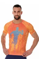 Koszulki sportowe męskie - Koszulka męska Brubeck Running Air SS13260A pomarańczowy - miniaturka - grafika 1