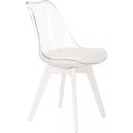 Krzesła - Krzesło Metalowe K-245 Halmar Biały, Bezbarwny - miniaturka - grafika 1