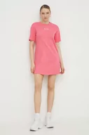 Sukienki - Armani Exchange sukienka bawełniana kolor różowy mini oversize - miniaturka - grafika 1