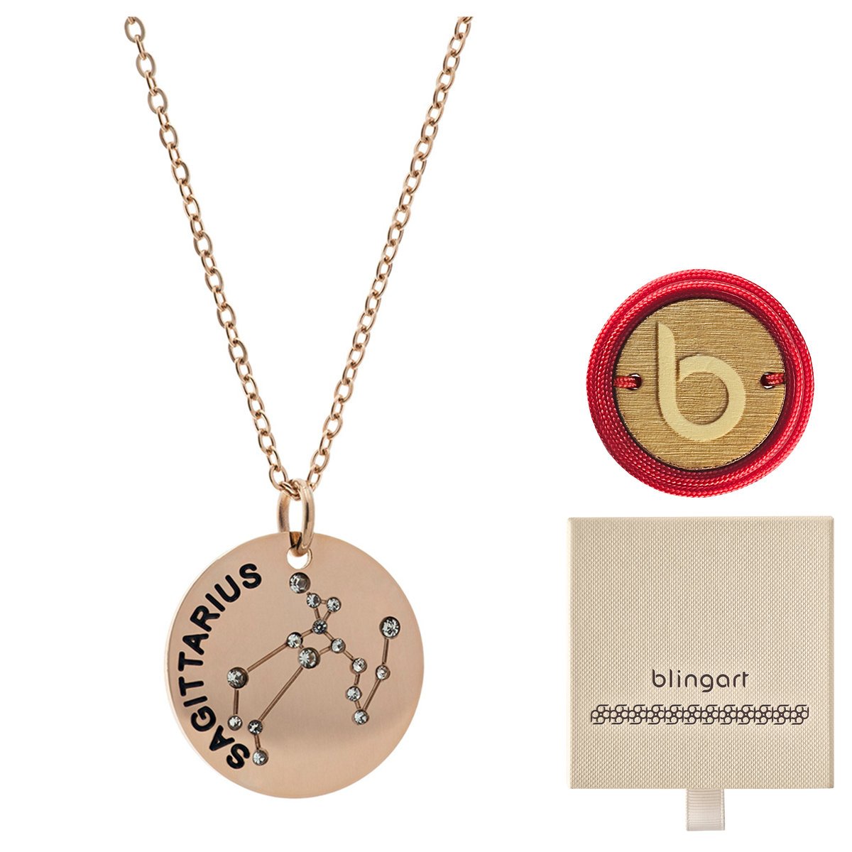 Naszyjnik celebrytka medalik znak zodiaku Strzelec pozłacany BLINGART