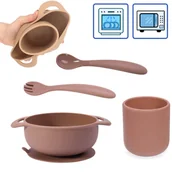 Sztućce dla dzieci - Miska z przyssawką kubek sztućce silikonowy KEAN - miniaturka - grafika 1