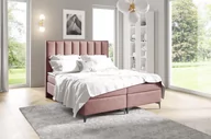 Łóżka - Łóżko kontynentalne pikowane Sofia 120x200 Różowe - miniaturka - grafika 1