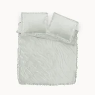 Pościel - 200x220 AKSAMITNE FALBANY k. biały  kpl pościeli - miniaturka - grafika 1