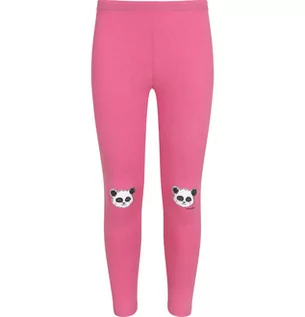 Spodnie i spodenki dla dziewczynek - Legginsy dla dziewczynki, z motywem pandy na kolanach, różowe, 3-8 lat - grafika 1