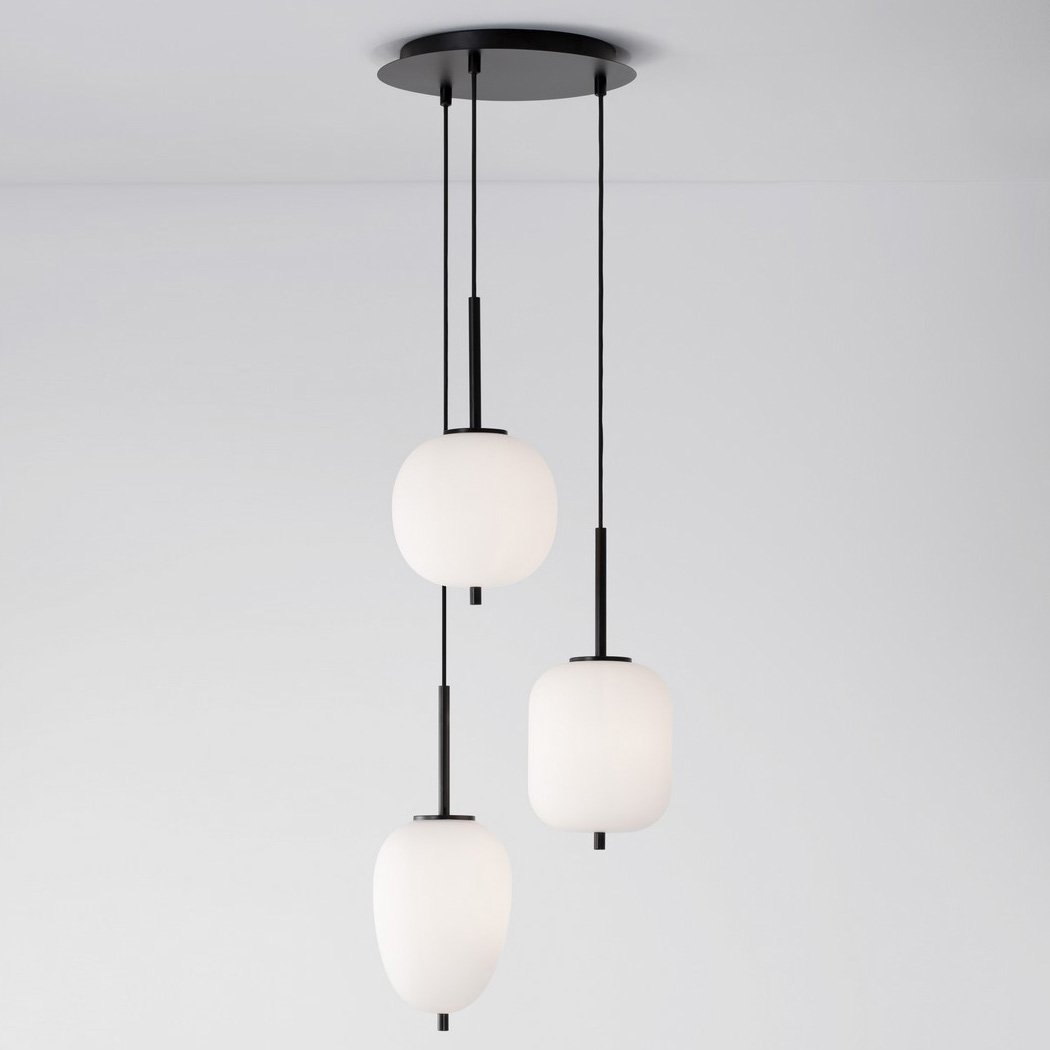 Lampa wisząca Luces Exclusivas Kaskada lampa wisząca Marc 3-płomienna jadalniana czarna biała