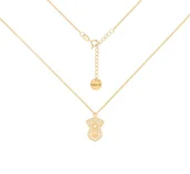 Naszyjniki - Pozłacany choker pancerka z psem Labrador Retriever - miniaturka - grafika 1