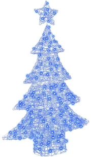 vidaXL Choinka z 100 diodami LED Niebieski 120 cm Akryl - Ozdoby bożonarodzeniowe - miniaturka - grafika 1