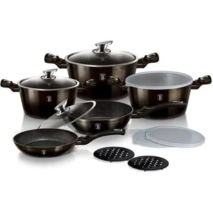 Berlinger Haus Lumarko Bh-7032 Shiny Black BH-7032 Kinghoff - Zestawy garnków i patelni - miniaturka - grafika 1