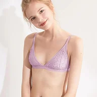 Biustonosze - Biustonosz koronkowy z trójkątnymi miseczkami - Fioletowy S - Zolaro - miniaturka - grafika 1