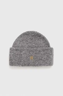 Tommy Hilfiger czapka z domieszką wełny kolor szary - Czapki damskie - miniaturka - grafika 1