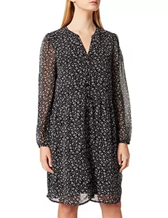 Sukienki - Vila Damska sukienka Viamione L/S Dress/Su-Noos, Black/Aop:ally, 34 PL - grafika 1