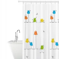Maty antypoślizgowe - Tatkraft Funny Frogs tekstylna zasłona prysznicowa - miniaturka - grafika 1