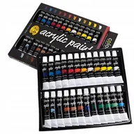 Farby i media malarskie - FARBY AKRYLOWE W TUBCE PROFESJONALNE KOMPLET ZESTAW NAJ KOLORY COLORE 24 X 12ML - miniaturka - grafika 1