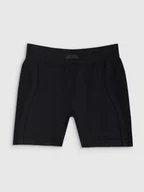 Legginsy - Damskie legginsy krótkie treningowe 4F 4FRSS25TFSTF061 - czarne - miniaturka - grafika 1