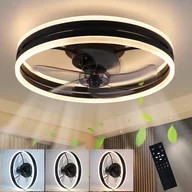 Wentylatory sufitowe - ZMH Wentylator sufitowy z oświetleniem i pilotem zdalnego sterowania Cichy lampa LED Ściemnialny wentylator Czasowe sufitowe Wentylator do salonu - miniaturka - grafika 1