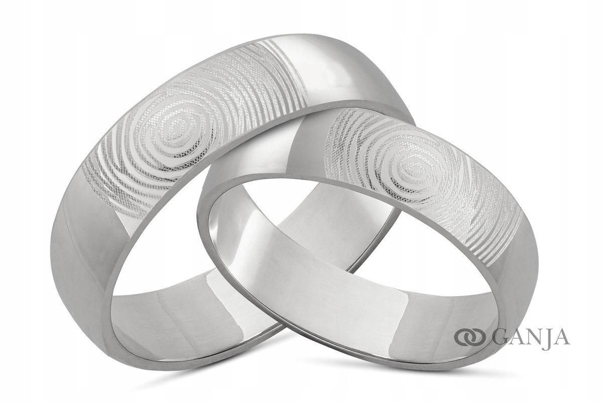 Obrączka srebrna TWÓJ ODCISK PALCA 5mmOB18 ŚLUB