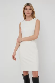 Sukienki - Ralph Lauren Lauren Lauren sukienka kolor beżowy mini prosta - grafika 1