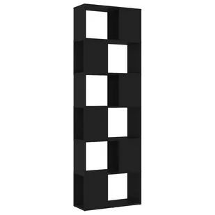 vidaXL Regał na książki/przegroda, czarny, 60x24x186 cm, płyta wiórowa - Regały - miniaturka - grafika 1