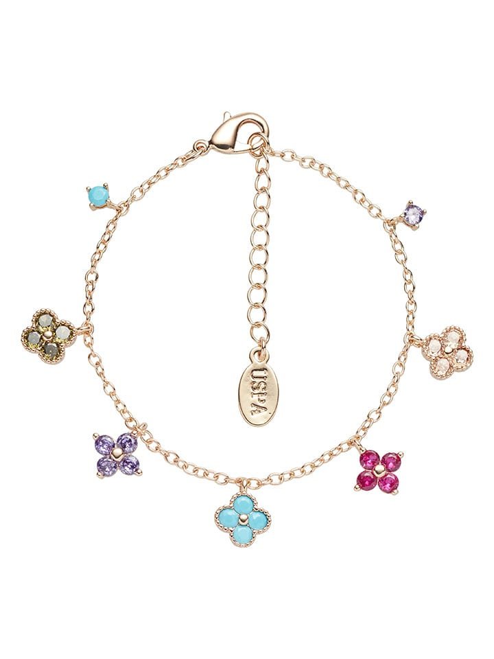 U.S. Polo Assn. Pozłacana bransoletka z elementami ozdobnymi