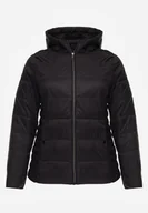 Kurtki damskie - Czarna Klasyczna Kurtka Przejściowa z Pikowaniem i Kapturem Edariella - miniaturka - grafika 1
